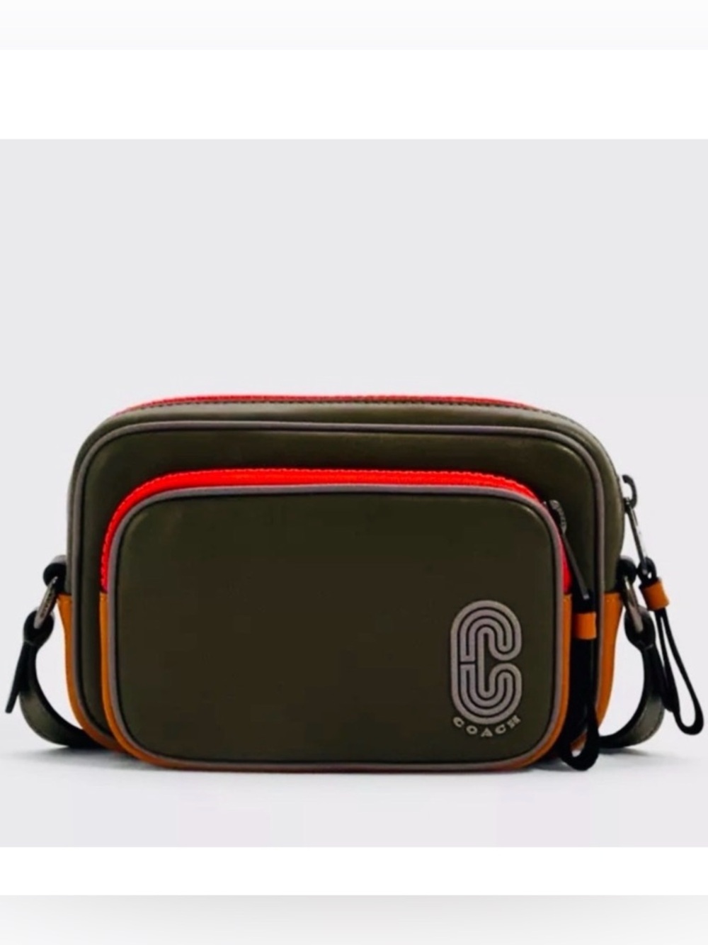 COACH MINI EDGE DOUBLE POUCH COLORBLOCK COACH PATCH UNISEX CROSSBODY BAG 🌟EUC🌟